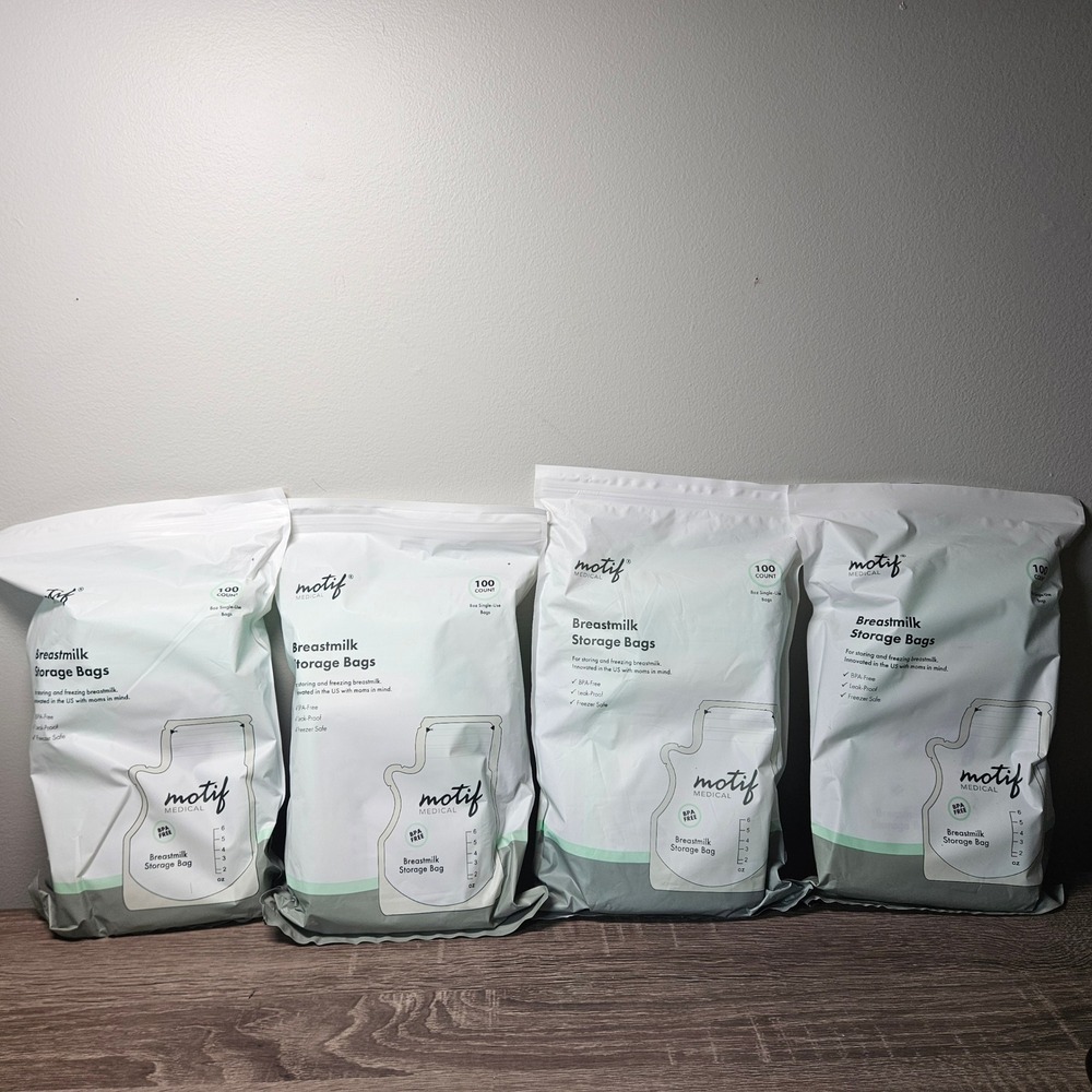 400 Motif Medical Breastmilk Storage Bags 8oz BPA-Free Leak-Proof 4 Packs of 100